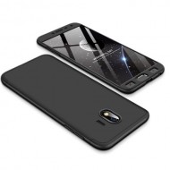 GKK 360 μοιρών Σκληρή Θήκη Ματ με Βελούδινη Υφή Πρόσοψης και Πλάτης για Samsung Galaxy J4 (2018) - Μαύρο