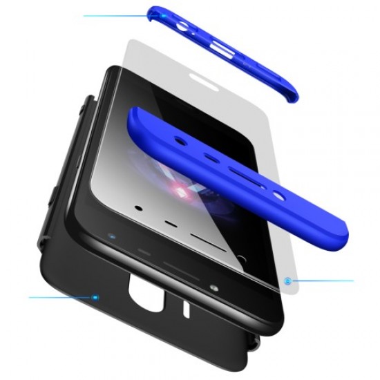 GKK Detachable 3-Piece Matte Hard PC Shell Cover Case for Samsung Galaxy J4 (2018) - Blue / Black Samsung Cases Mobile