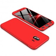 GKK Detachable 3-Piece Matte Hard Cover Case for Samsung Galaxy J4 (2018) - Red
