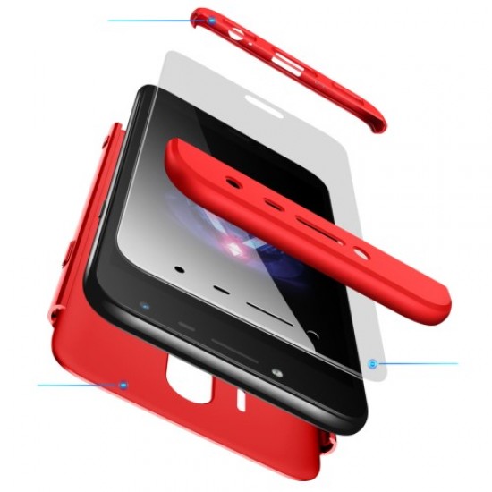 GKK Detachable 3-Piece Matte Hard Cover Case for Samsung Galaxy J4 (2018) - Red Samsung Cases Mobile