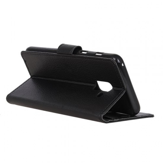 Litchi Texture Wallet Stand Leather Case for Samsung Galaxy A6 (2018) - Black Samsung Cases Mobile