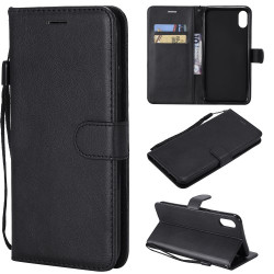 Δερμάτινη Θήκη Πορτοφόλι με Βάση Στήριξης για iPhone XS Max 6.5 ίντσες - Μαύρο