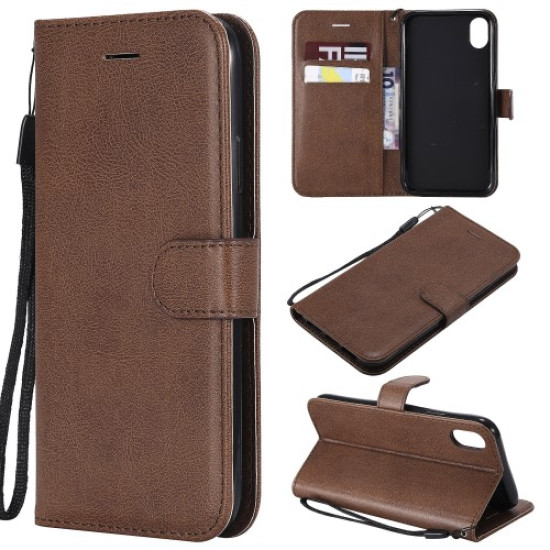 Δερμάτινη Θήκη Πορτοφόλι με Βάση Στήριξης για iPhone XR / iPhone 9 6.1 ίντσες - Καφέ Apple Θήκες Κινητών