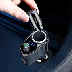 BASEUS Wireless Bluetooth Hands-free Music Player FM Transmitter Car Charger Car Kit for iPhone Samsung BASEUS Wireless Bluetooth Hands-free Music Player FM Transmitter Car Charger Car Kit for iPhone Samsung