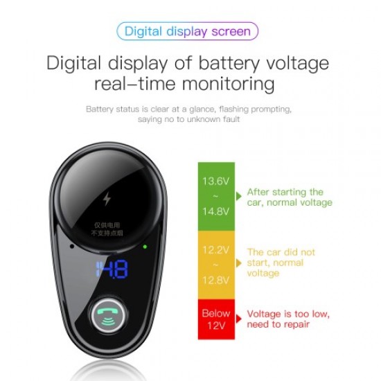 BASEUS Bluetooth Hands-free Music Player FM Transmitter Car Charger Car Kit για όλα τα Smartphones Bluetooth Ακουστικά / Ηχεία