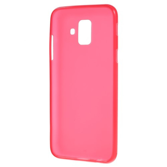For Samsung Galaxy J6 (2018) Double-sided Frosted TPU Mobile Casing - Red Samsung Cases Mobile
