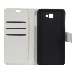 Litchi Texture Wallet Stand Leather Casing for Samsung Galaxy J7 Prime 2 / J7 Prime (2018) - White