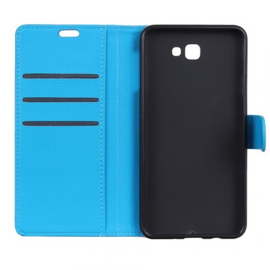 Litchi Texture Wallet Stand Leather Phone Case for Samsung Galaxy J7 Prime 2 / J7 Prime (2018) - Blue Samsung Cases Mobile