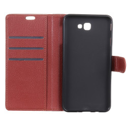Litchi Texture Wallet Stand Leather Protective Shell for Samsung Galaxy J7 Prime 2 / J7 Prime (2018) - Brown
