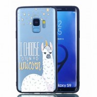 Embossment Pattern Rubberized TPU + PC Hybrid Shell for Samsung Galaxy S9 SM-G960 - I Choose to Be a Unicorn