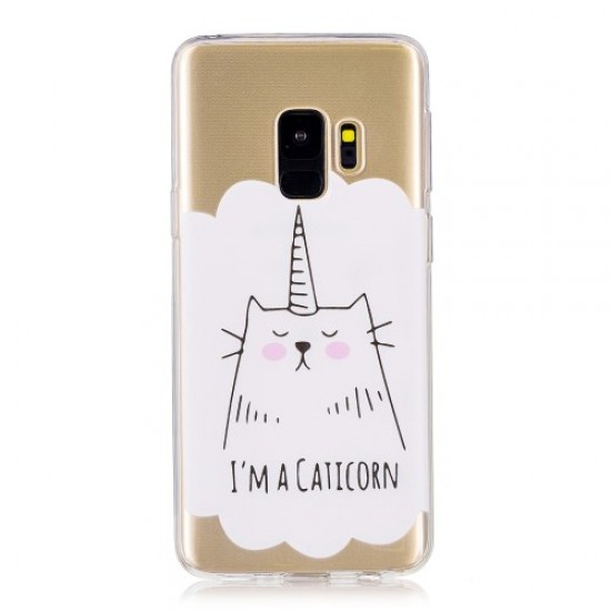 Patterned TPU Back Cover Shell for Samsung Galaxy S9 G960 - Cartoon Cat Samsung Cases Mobile