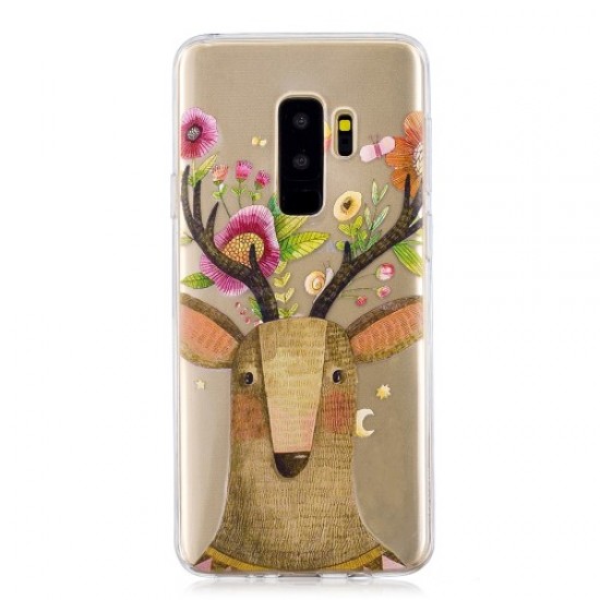 Θήκη Σιλικόνης TPU για Samsung Galaxy S9 Plus SM-G95 - Ελάφι με Λουλούδια Samsung Θήκες Κινητών
