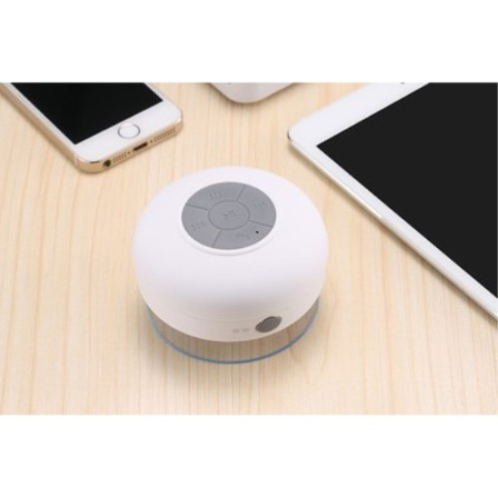 IPX4 Αδιάβροχο Ηχείο Bluetooth με Μικρόφωνο και με Βεντούζα - Λευκό Bluetooth Ακουστικά / Ηχεία