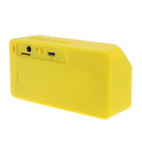 Yellow Rectangle Bluetooth Speaker Support TF Card / FM / Hands-free Call / Line-in (S01) Bluetooth Headsets / Speakers