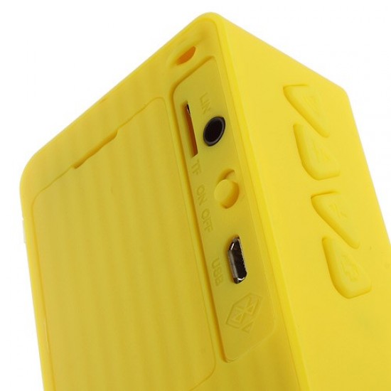 Yellow Rectangle Bluetooth Speaker Support TF Card / FM / Hands-free Call / Line-in (S01) Bluetooth Headsets / Speakers