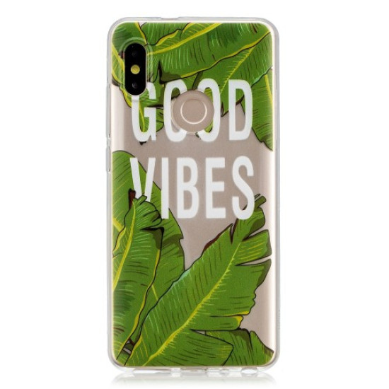 Pattern Printing Soft TPU Cell Phone Case for Xiaomi Redmi Note 5 Pro (Dual Camera) / Redmi Note 5 (China) - Banana Leaves XIAOMI Cases Mobile