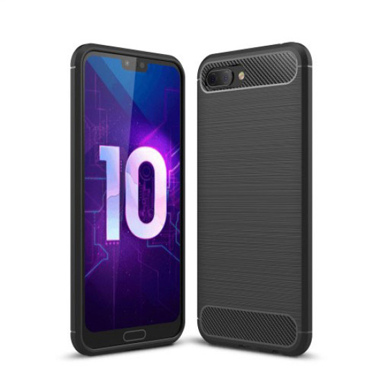 Θήκη Σιλικόνης TPU Carbon Fiber Brushed για Huawei Honor 10 - Μαύρο Huawei Θήκες Κινητών