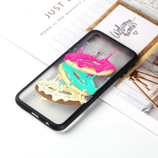 Rubberized Embossed PC + TPU Phone Casing for Huawei P20 Lite/Nova 3e - Donuts 