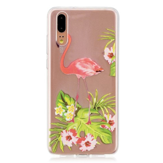Printing Pattern TPU Mobile Phone Shell for Huawei P20 - Flamingo Huawei Cases Mobile