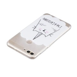 Θήκη Σιλικόνης TPU για Huawei P Smart/Enjoy 7S - Γατούλα που Θέλει να Γίνει Μονόκερος