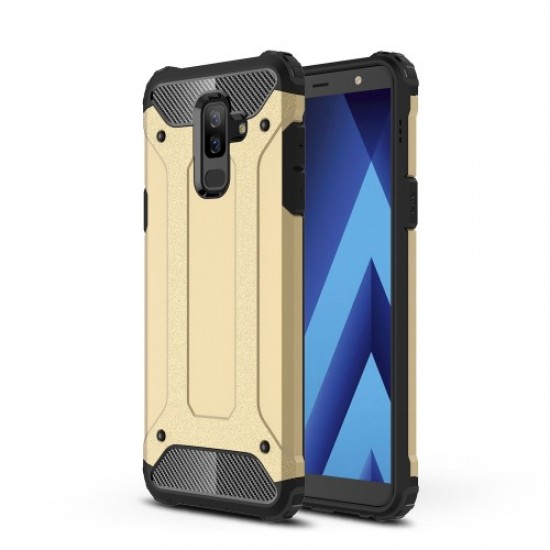 Armor Guard Plastic + TPU Hybrid Mobile Shell for Samsung Galaxy A6 Plus (2018) - Gold Samsung Cases Mobile