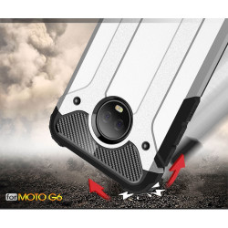 Tough Armor Υβριδική Θήκη Σιλικόνης TPU σε Συνδυαμό με Πλαστικό για Motorola Moto G6 - Ασημί