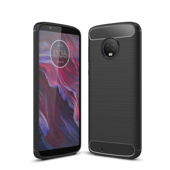 Θήκη Σιλικόνης TPU Carbon Fiber Brushed για Motorola Moto G6 - Μαύρο Motorola Θήκες Κινητών