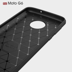 Θήκη Σιλικόνης TPU Carbon Fiber Brushed για Motorola Moto G6 - Μαύρο