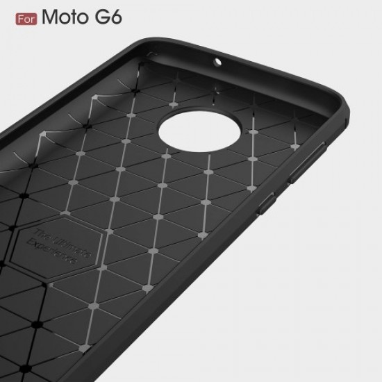 Θήκη Σιλικόνης TPU Carbon Fiber Brushed για Motorola Moto G6 - Μαύρο Motorola Θήκες Κινητών