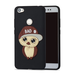 Θήκη Σιλικόνης TPU 3D με Κουκουβάγιο για Xiaomi Redmi Note 5A Prime / Y1 - Μαύρο