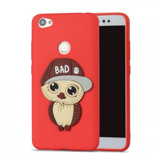Cute 3D Male Owl TPU Soft Phone Cover for Xiaomi Redmi Note 5A Prime / Redmi Y1 (India) - Red XIAOMI Cases Mobile