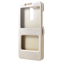 Δερμάτινη Θήκη Βιβλίο Smart Cover (Όψη Μεταξιού) για Xiaomi Redmi 5 Plus - Χρυσαφί