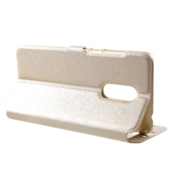 Δερμάτινη Θήκη Βιβλίο Smart Cover (Όψη Μεταξιού) για Xiaomi Redmi 5 Plus - Χρυσαφί