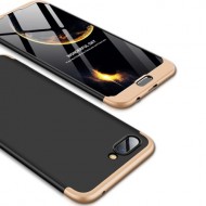 GKK 360 μοιρών Σκληρή Θήκη Ματ με Βελούδινη Υφή Πρόσοψης και Πλάτης για Huawei Honor 10 - Μαύρο/Χρυσαφί