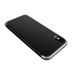 GKK Detachable All-wrapped Matte PC Shell + Tempered Glass Protector Film for iPhone X - Black / Silver GKK Detachable All-wrapped Matte PC Shell + Tempered Glass Protector Film for iPhone X - Black / Silver