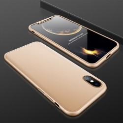 GKK Detachable All-wrapped Matte PC Cell Phone Cover + Tempered Glass Protector Film for iPhone X - Gold GKK Detachable All-wrapped Matte PC Cell Phone Cover + Tempered Glass Protector Film for iPhone X - Gold