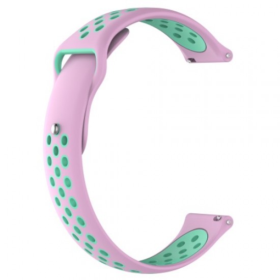Two-tone Silicone Hollow Watch Bracelet Replacement for Fossil Q MARSHAL Gen2 / Huami Amazfit Watch 2/1 - Pink / Cyan Gadgets - Toys - Hobby
