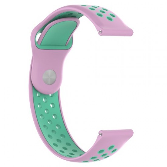 Two-tone Silicone Hollow Watch Bracelet Replacement for Fossil Q MARSHAL Gen2 / Huami Amazfit Watch 2/1 - Pink / Cyan Gadgets - Toys - Hobby