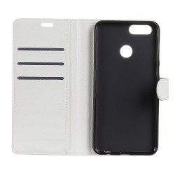 Δερμάτινη Θήκη Πορτοφόλι με Βάση Στήριξης για Huawei Y7 Prime (2018) / Honor 7C / Enjoy 8 - Λευκό
