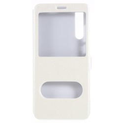 Δερμάτινη Θήκη Πορτοφόλι Smart Cover με Βάση Στήριξης (Όψη Μεταξιού) για Huawei P20 Pro - Λευκό