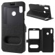 Silk Texture Dual View Window Leather Stand Cover for Huawei P20 Lite / Nova 3e - Black Huawei Cases Mobile