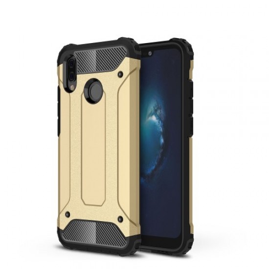 Tough Armor Υβριδική Θήκη Σιλικόνης TPU σε Συνδυαμό με Πλαστικό για Huawei P20 Lite / Nova 3e - Χρυσαφί Huawei Θήκες Κινητών