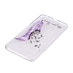 Θήκη Σιλικόνης TPU για Huawei P Smart / Enjoy 7S - Μωβ Φτερό με Πουλάκια Θήκη Σιλικόνης TPU για Huawei P Smart / Enjoy 7S - Μωβ Φτερό με Πουλάκια