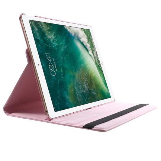 Litchi Grain 360 Rotary Stand Leather Case Accessory for iPad Pro 12.9-inch (2017) - Pink Apple Cases Tablet
