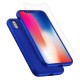 GKK Detachable All-wrapped Matte PC Protective Case + Tempered Glass Protector Film for iPhone X - Blue Apple Cases Mobile