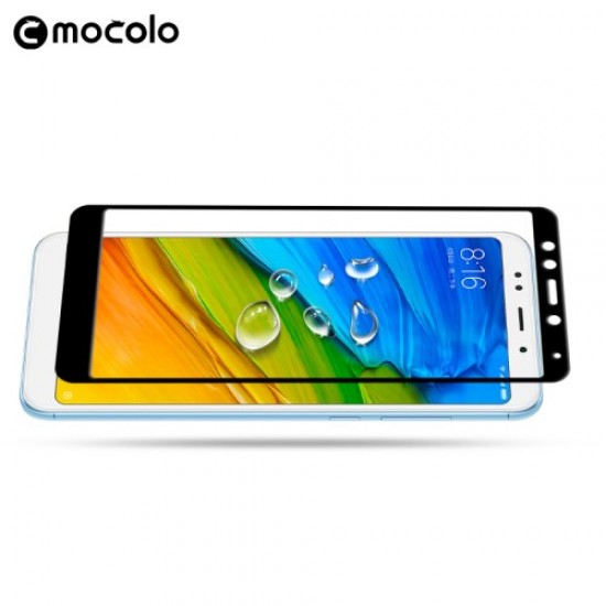 MOCOLO Silk Print Full Coverage Tempered Glass Screen Guard Film for Xiaomi Redmi 5 - Black XIAOMI Screen Protectors