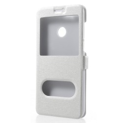 Δερμάτινη Θήκη Βιβλίο Smart Cover (Όψη Μεταξιού) για Huawei P Smart / Enjoy 7S - Λευκό