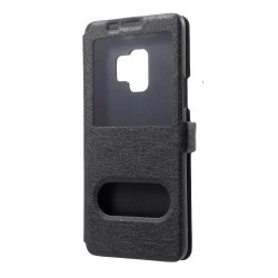 Δερμάτινη Θήκη Βιβλίο Smart Cover (Όψη Μεταξιού) για Samsung Galaxy S9 - Μαύρο