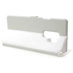 Silk Texture Dual Window Leather Cell Phone Case for Samsung Galaxy S9 Plus G965 - White Silk Texture Dual Window Leather Cell Phone Case for Samsung Galaxy S9 Plus G965 - White