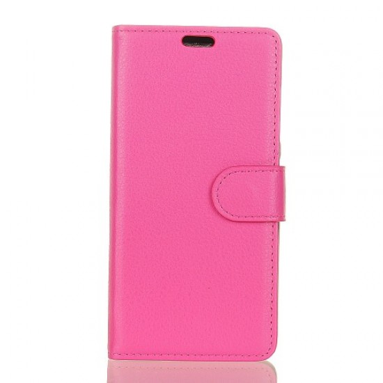 Litchi Texture PU Leather Wallet Stand Shell for Samsung Galaxy J2 Pro 2018 - Rose Samsung Cases Mobile